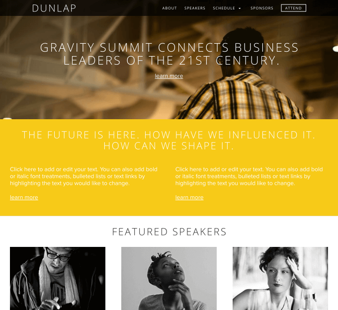 Website Template Dunlap