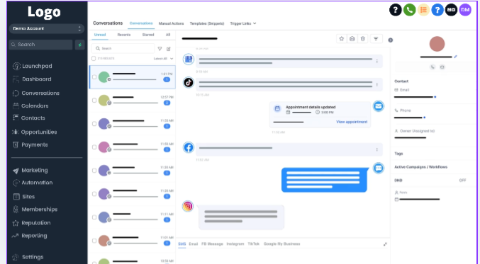 Unified Messaging Inbox Screenshot